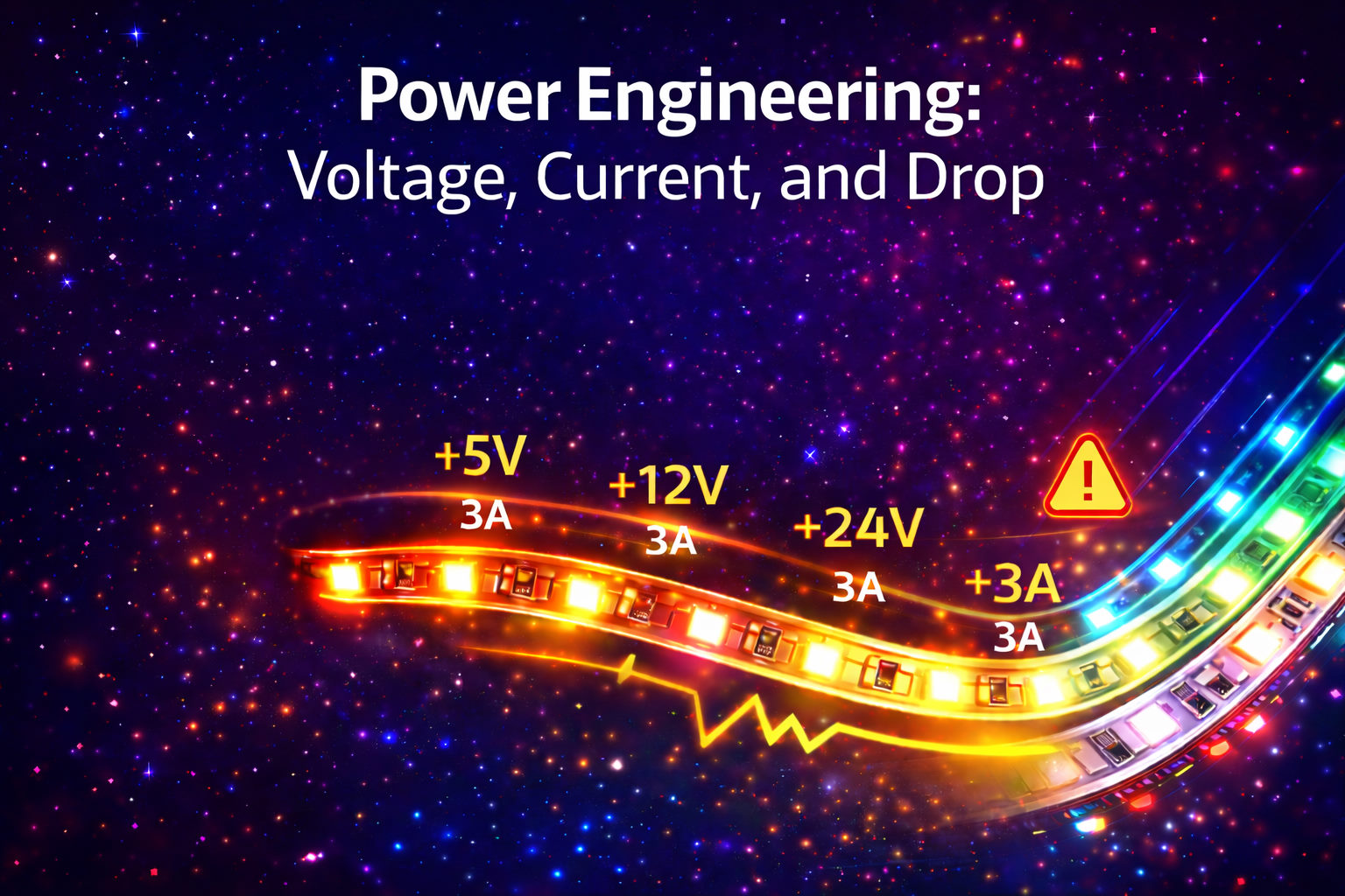 Power engineering: voltage, current, drop
